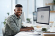 © Nicholas Felix/peopleimages.com - Feeling positive today. Shot of a young businessman working on a computer in an office.