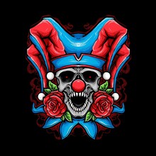 Skull Jester Clown Vector Illustration