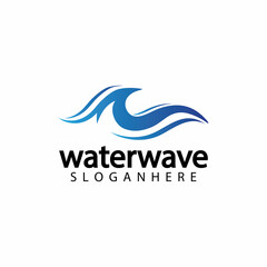 water wave logo design template