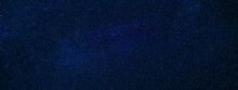 Stars On Background Of The Night Starry Sky. Milky Way, Galaxies And Universes On A Dark Blue Background