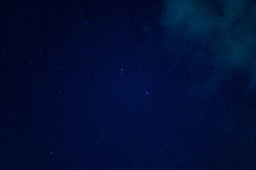 Wall Mural - Stars on night blue starry sky. Milky Way, galaxies and universes on a dark deep background