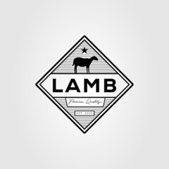 Wall Mural - vintage lamb or sheep livestock logo vector illustration design