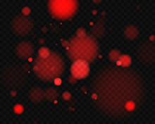 Red Romantic Love Bokeh For Background Texture Overlay. On A Transparent Background