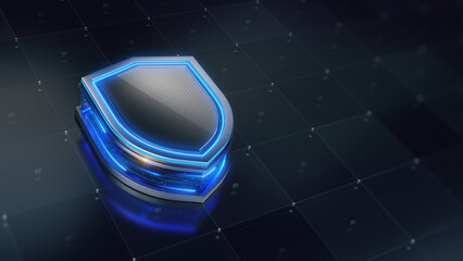 Fototapete - Shield. Protect and Security concept. 3d rendering