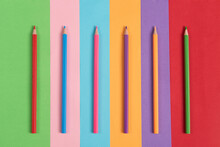 Colorful Pencils On Colorful Background