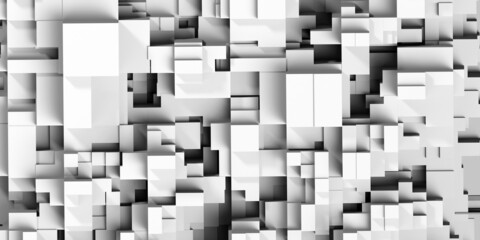 Leinwandbilder - Light texture and background from many volumetric cubes at different levels