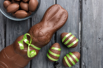 Poster - Delicious Easter chocolate bunny, eggs and sweets