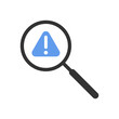 Warning detected vector icon on white background