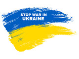 Fototapeta  - Vector stoke ukraine flag with stop the war in Ukraina.