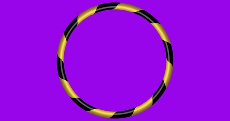 Poster - Yellow black stripe caution rotating frame warning border, circle ring safety warn