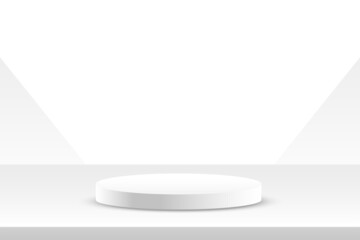 Wall Mural - podium platform mockup white studio background