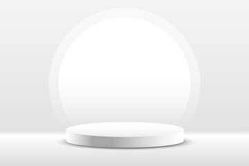 Wall Mural - white studio background with 3d podium for product display