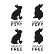 Animal cruelty free icon design symbol. Product not tested on animals sign with bunny rabbit. Vector illustration.