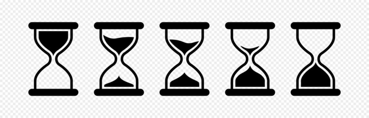Hourglass icon set. Sandglass symbol, logo. Vector EPS 10