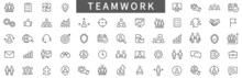 Teamwork And Business People Icons Set. Teamwork Thin Line Icon Collection. Business Icons. Vector Illustration