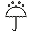 Ikona parasolu i deszczu. Grafika wektorowa deszczowa pogoda. 