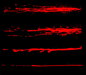 Wall Mural - overlay the blood effect. a collection of blood isolated on a black background. blood elements as de