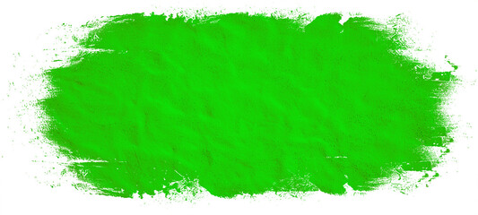 Abstract colorful neon green colored paintbrush brushstroke splash, isolated on white background banner template pattern