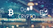 © Tierney - Crypto Trading theme with blurred city abstract lights background
