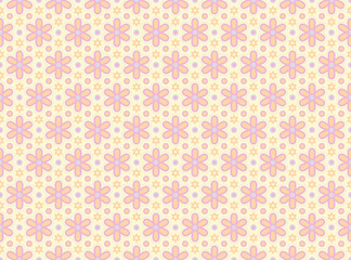 Wall Mural - Minimal flowers texture seamless pattern. Repeating simple geometrical shapes modern background.
