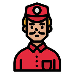 Poster - bellboy line icon