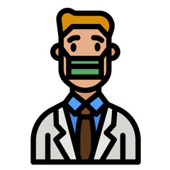 Sticker - doctor line icon