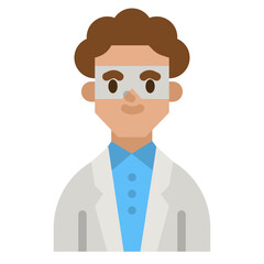 Sticker - scientist flat icon