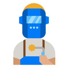 Sticker - welder flat icon