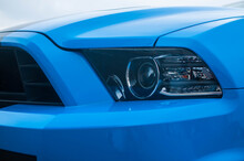 Beautiful Racing Car Blue Ford Mustang Shelby Details