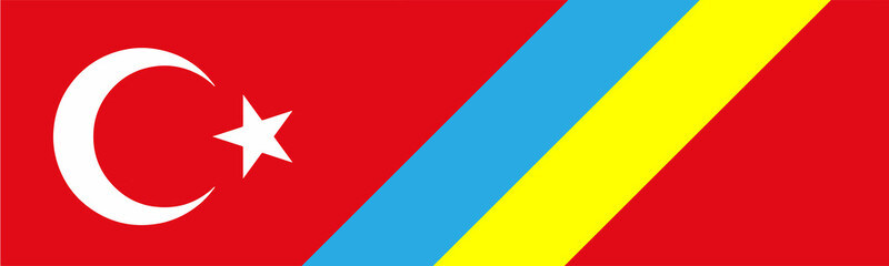 Poster - Flags of Turkey and Ukraine. Help from Istanbul to Kiev.