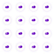 © Dmytro - cloud computing purple color vector icons on light round buttons with purple shadow. cloud computing icon set for web, mobile apps, ui design and print
