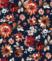 Sticker - Seamless watercolor tropical pattern, floral print.