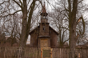 Old abandoned wooden Mariavite church in Poland