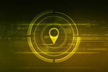 Poster - 2d rendering map pointer illustration