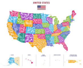 Wall Mural - 117th united states congressional districts (2013-2023) vector high detailed map