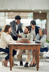 Poster - Thats awesome. Cropped shot of a group of businesspeople meeting in the boardroom.