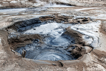 Geothermal area Hverir, Iceland.