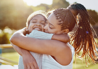 they share a uniquely special bond. cropped shot of a mother bonding with her daughter outdoors.