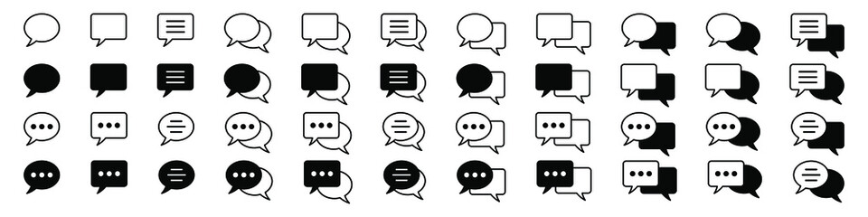 chat icons vector isolated element. set of talk bubble speech signs. blank bubbles vector icons. mes