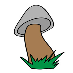 Poster - Color drawing of a mushroom. Children's illustration.