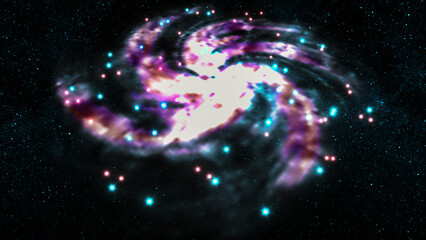 Wall Mural - a spiral galaxy somewhere in the universe (3d rendering)