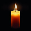 Vector yellow candle on a dark background