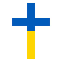 Canvas Print - Latin Cross Ukraine Flag Clipart