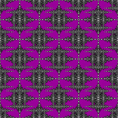 Wall Mural - Seamless geometric ethnic fabric pattern, black and white floral pattern, Thai fabric pattern design, carpet, wallpaper, curtain, cushion, clothing, batik, purple background fabric pattern