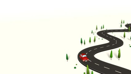 Wall Mural - 3D animation - Animation of a running red car