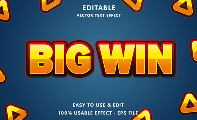 Poster - big win editable text effect with modern and simple style, usable for logo or campaign title
