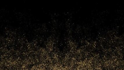 Wall Mural - golden glitter fire rising background 4k loop features particles of golden glitter rising up against