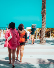 Wall Mural - couple on vacation beach love MIAMI FLORIDA  