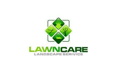 Poster - Illustration vector graphic of lawn care, landscape, grass concept logo design template-01