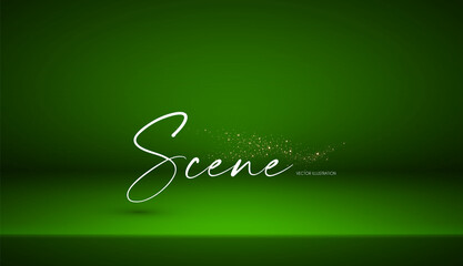 Wall Mural - shining spotlights and empty scene. glittering abstract background.